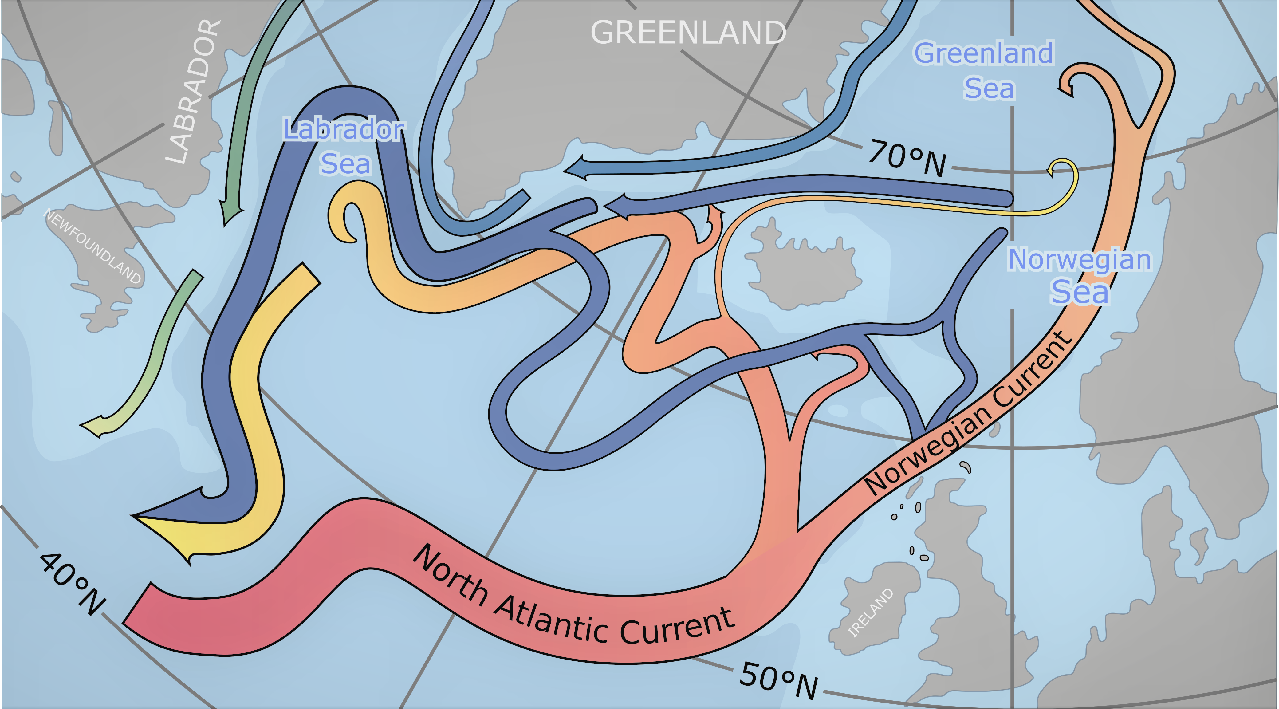 Atlantic currents system, by NASA