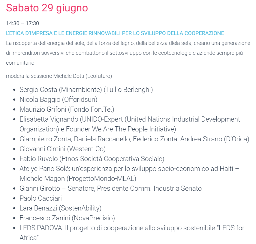 Programma EcoFuturo 29 Giugno 2019