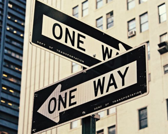 One way sign in New York