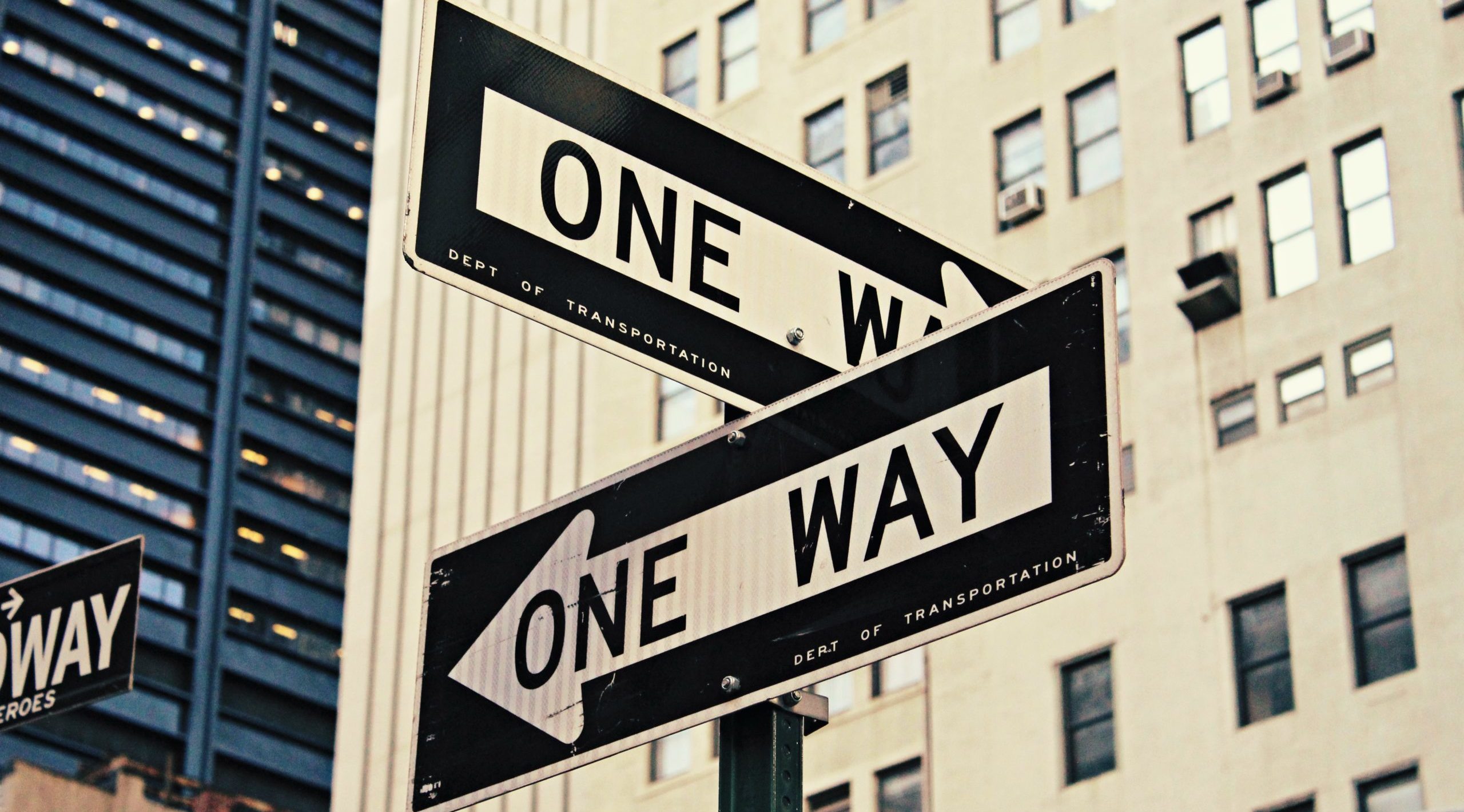 One way sign in New York